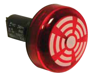 Photo Combine Feu fixe/Buzzer 80dB - Serie 150 - 230VAC - Rouge - Montage encastre | Ref : 150 100 68